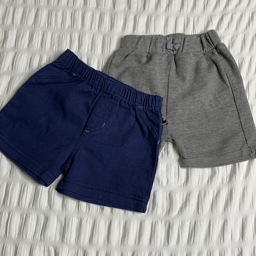 Isaac Mizrahi grey shorts and blue shorts